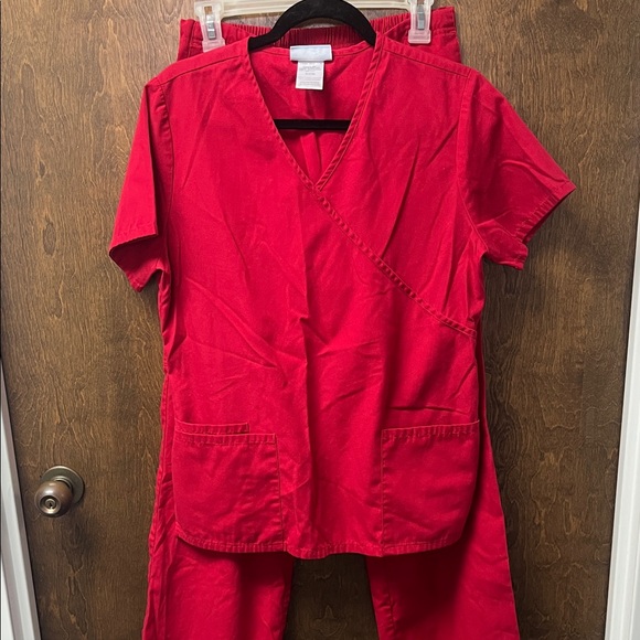 SB scrubs Red Scrub Set size small top extra small bottoms - Picture 3 of 7